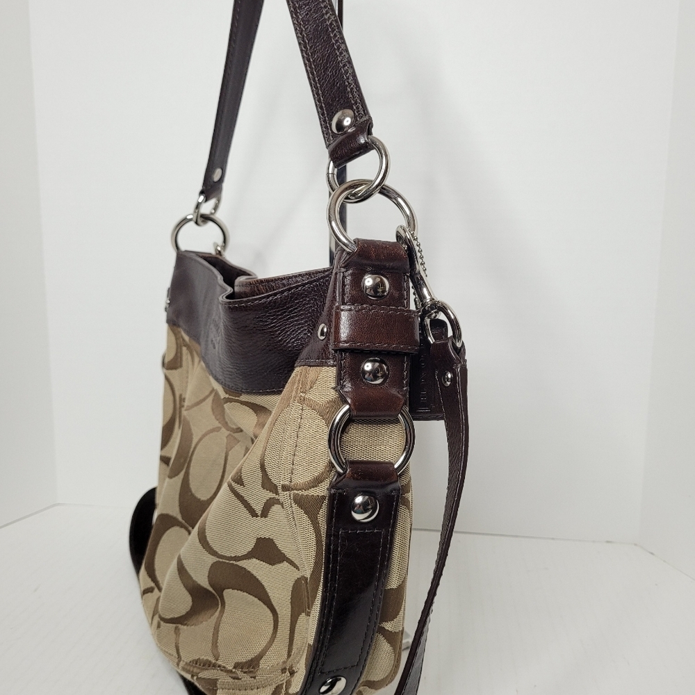 Coach Signature C's Zoe Canvas Hobo J1020-F14708 - Picture 4 of 14